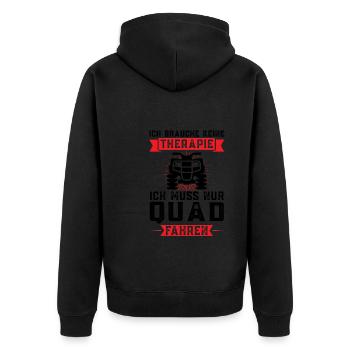 Quad Biker Quadfahrer Geschenk - Unisex Premium Bio Zip Hoodie - Schwarz - Hinten - Nico (187cm)