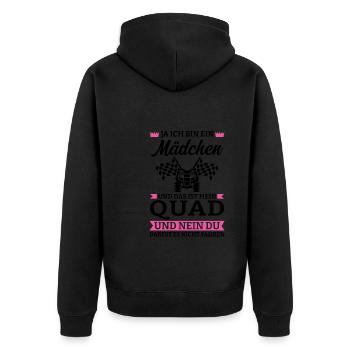 Quad Mädchen Quadfahrer Geschenk - Unisex Premium Bio Zip Hoodie - Schwarz - Hinten - Nico (187cm)