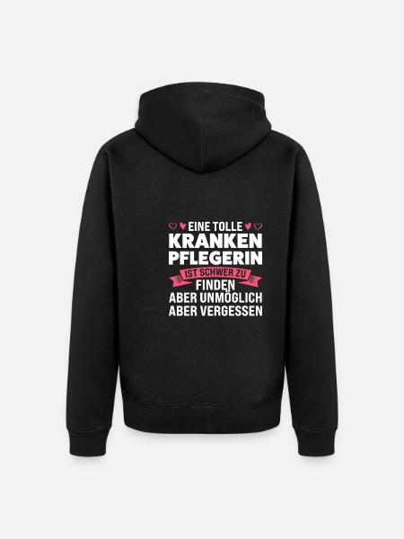 Krankenpflegerin Beruf Krankenschwester Geschenk - Unisex Premium Bio Zip Hoodie - Schwarz