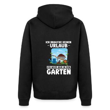 Garten Pflanze Gärtnerei Geschenk - Unisex Premium Bio Zip Hoodie - Schwarz - Hinten - Nico (187cm)