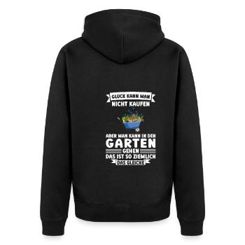 Garten Pflanze Gartenarbeit Geschenk - Unisex Premium Bio Zip Hoodie - Schwarz - Hinten - Nico (187cm)