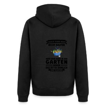 Garten Pflanze Gartenliebhaber Geschenk - Unisex Premium Bio Zip Hoodie - Schwarz - Hinten - Nico (187cm)