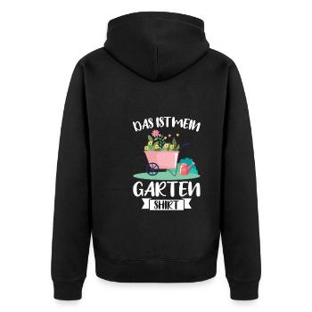 Garten Pflanze Gärtnerei Geschenk - Unisex Premium Bio Zip Hoodie - Schwarz - Hinten - Nico (187cm)