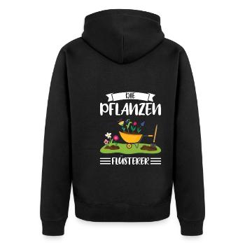 Garten Pflanze Gärtnerei Geschenk - Unisex Premium Bio Zip Hoodie - Schwarz - Hinten - Nico (187cm)