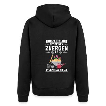 Garten Pflanze Gärtnerei Geschenk - Unisex Premium Bio Zip Hoodie - Schwarz - Hinten - Nico (187cm)