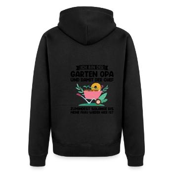 Garten Opa Gartenliebhaber Geschenk - Unisex Premium Bio Zip Hoodie - Schwarz - Hinten - Nico (187cm)