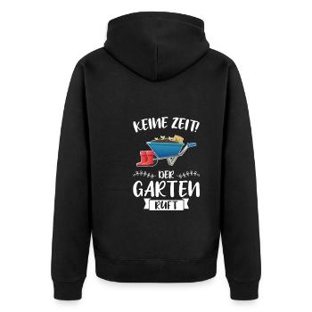 Garten Pflanze Gartenarbeit Geschenk - Unisex Premium Bio Zip Hoodie - Schwarz - Hinten - Nico (187cm)