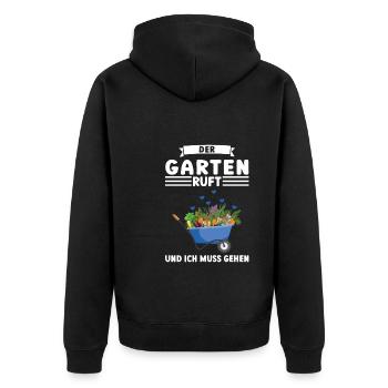 Garten Pflanze Gärtnerei Geschenk - Unisex Premium Bio Zip Hoodie - Schwarz - Hinten - Nico (187cm)