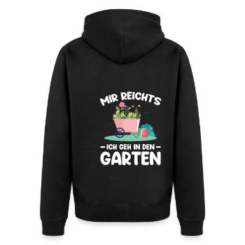 Garten Pflanze Gartenarbeit Geschenk - Unisex Premium Bio Zip Hoodie - Schwarz - Hinten - Nico (187cm)