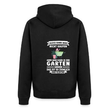 Garten Pflanze Gärtnerei Geschenk - Unisex Premium Bio Zip Hoodie - Schwarz - Hinten - Nico (187cm)