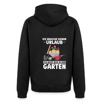 Garten Pflanze Gartenliebhaber Geschenk - Unisex Premium Bio Zip Hoodie - Schwarz - Hinten - Nico (187cm)