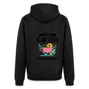 Garten Pflanze Gartenarbeit Geschenk - Unisex Premium Bio Zip Hoodie - Schwarz - Hinten - Nico (187cm)