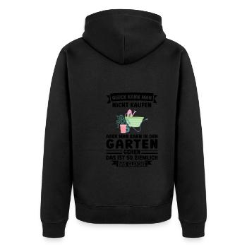 Garten Pflanze Pflanzen Geschenk - Unisex Premium Bio Zip Hoodie - Schwarz - Hinten - Nico (187cm)