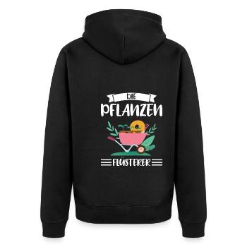 Garten Pflanze Pflanzen Geschenk - Unisex Premium Bio Zip Hoodie - Schwarz - Hinten - Nico (187cm)