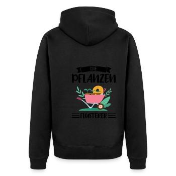 Garten Pflanze Gartenarbeit Geschenk - Unisex Premium Bio Zip Hoodie - Schwarz - Hinten - Nico (187cm)