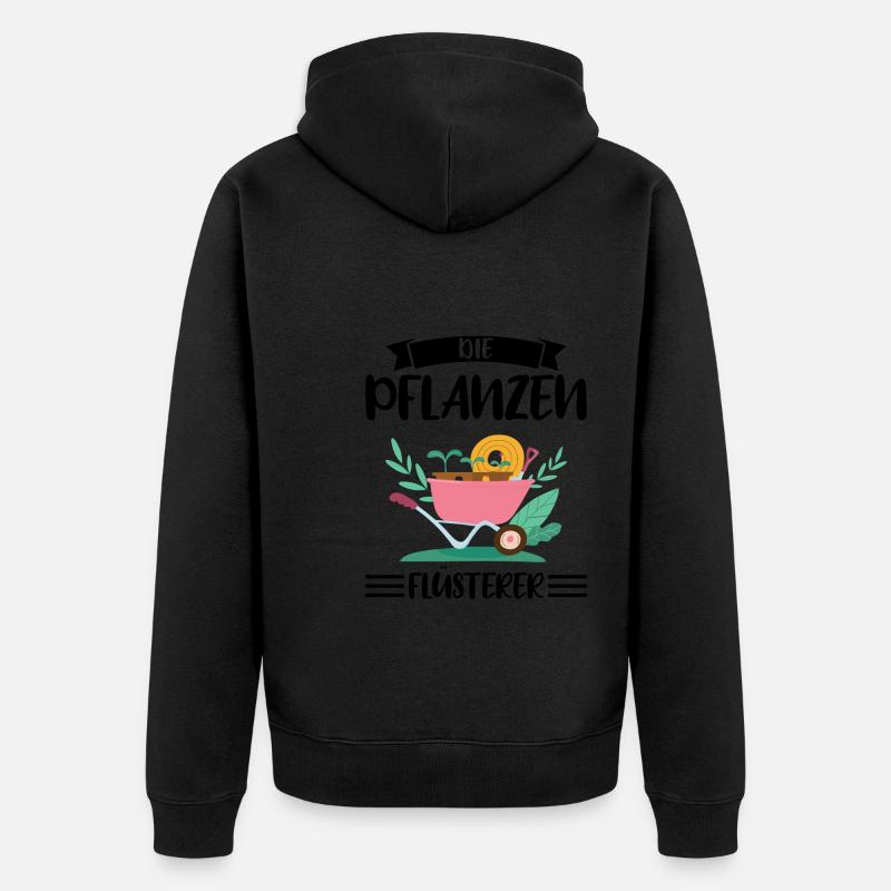 Garten Pflanze Gartenarbeit Geschenk - Unisex Premium Bio Zip Hoodie - Schwarz