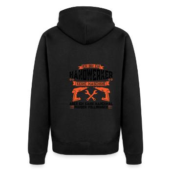 Handwerker Beruf Allroundhandwerker Geschenk - Unisex Premium Bio Zip Hoodie - Schwarz - Hinten - Nico (187cm)