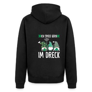 Garten-arbeit Gnome Gartenliebhaber Geschenk - Unisex Premium Bio Zip Hoodie - Schwarz - Hinten - Nico (187cm)