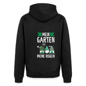 Garten-arbeit Gnome Gärtnern Geschenk - Unisex Premium Bio Zip Hoodie - Schwarz - Hinten - Nico (187cm)