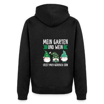Garten-arbeit Gnome Gartenarbeit Geschenk - Unisex Premium Bio Zip Hoodie - Schwarz - Hinten - Nico (187cm)