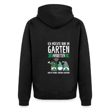 Garten-arbeit Gnome Gärtnerei Geschenk - Unisex Premium Bio Zip Hoodie - Schwarz - Hinten - Nico (187cm)