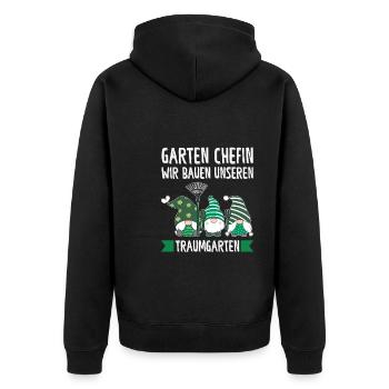 Garten-arbeit Gnome Gärtnerei Geschenk - Unisex Premium Bio Zip Hoodie - Schwarz - Hinten - Nico (187cm)