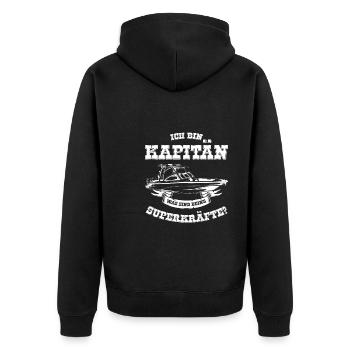 Boot Segeln Segler Geschenk - Unisex Premium Bio Zip Hoodie - Schwarz - Hinten - Nico (187cm)