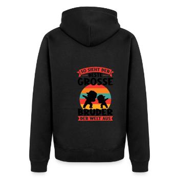 Junge Dabbing Dabbing Brüder Geschenk - Unisex Premium Bio Zip Hoodie - Schwarz - Hinten - Nico (187cm)