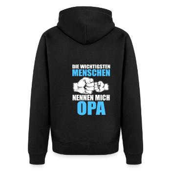 Stiefvater Familie Bonus Papa Geschenk - Unisex Premium Bio Zip Hoodie - Schwarz - Hinten - Nico (187cm)