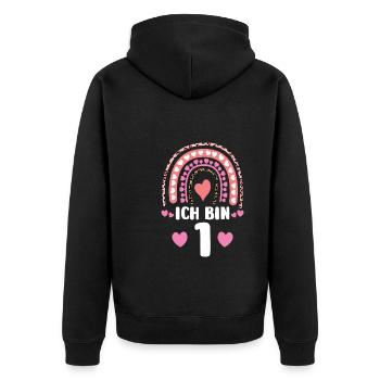 Onkel & Nichte Familie Nichte Geschenk - Unisex Premium Bio Zip Hoodie - Schwarz - Hinten - Nico (187cm)