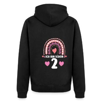 1.Geburtstag Regenbogen 1 Jahr alt Geschenk - Unisex Premium Bio Zip Hoodie - Schwarz - Hinten - Nico (187cm)