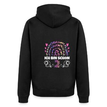 1.Geburtstag Regenbogen 1 Jahr alt Geschenk - Unisex Premium Bio Zip Hoodie - Schwarz - Hinten - Nico (187cm)