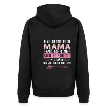 Mutter Mama Tochter Geschenk - Unisex Premium Bio Zip Hoodie - Schwarz - Hinten - Nico (187cm)