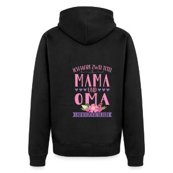 Grossmutter Oma Omas Geschenk - Unisex Premium Bio Zip Hoodie - Schwarz - Hinten - Nico (187cm)