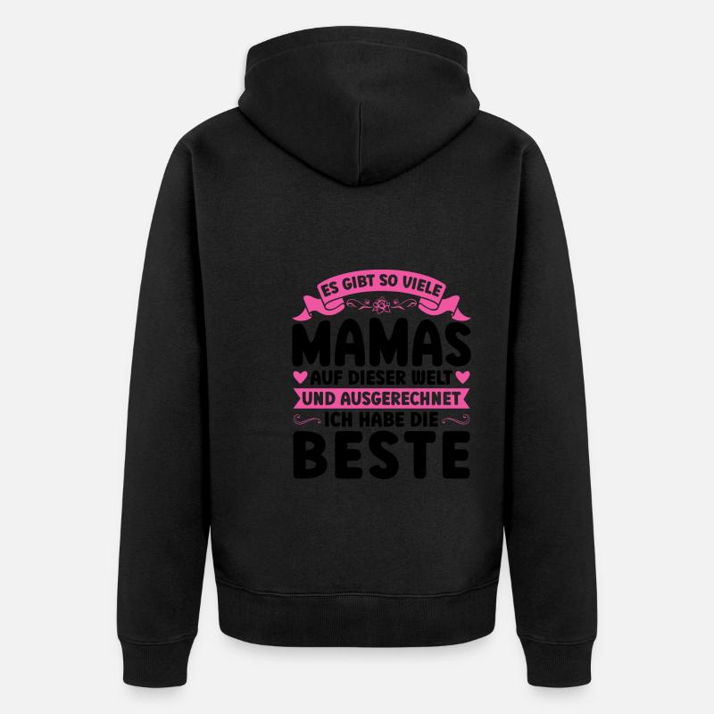 Mutter Mama Tochter Geschenk - Unisex Premium Bio Zip Hoodie - Schwarz