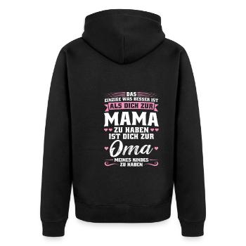 Mutter Mama Tochter Geschenk - Unisex Premium Bio Zip Hoodie - Schwarz - Hinten - Nico (187cm)