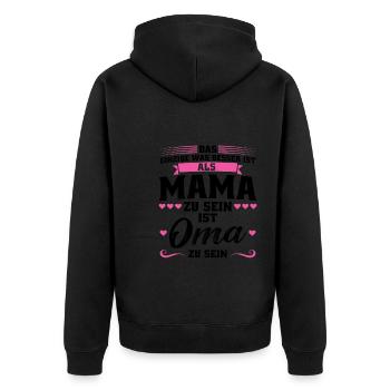 Grossmutter Oma Omas Geschenk - Unisex Premium Bio Zip Hoodie - Schwarz - Hinten - Nico (187cm)