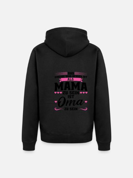 Grossmutter Oma Omas Geschenk - Unisex Premium Bio Zip Hoodie - Schwarz