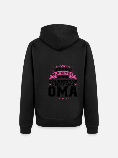 Grossmutter Oma Omas Geschenk - Unisex Premium Bio Zip Hoodie - Schwarz