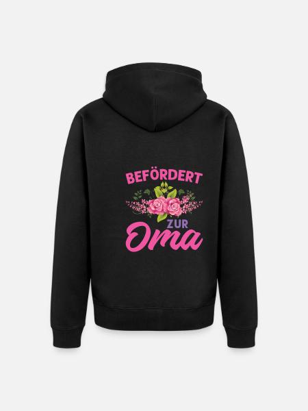 Grossmutter Oma Omas Geschenk - Unisex Premium Bio Zip Hoodie - Schwarz