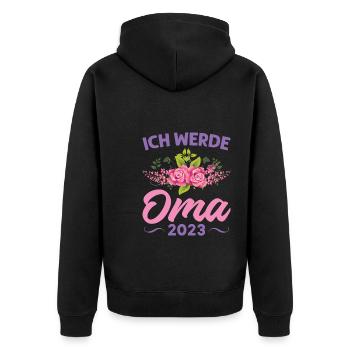 Grossmutter Oma Omas Geschenk - Unisex Premium Bio Zip Hoodie - Schwarz - Hinten - Nico (187cm)