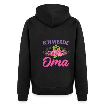 Grossmutter Oma Omas Geschenk - Unisex Premium Bio Zip Hoodie - Schwarz - Hinten - Nico (187cm)