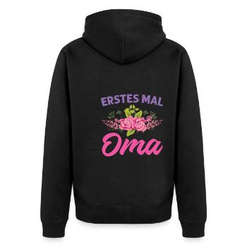 Grossmutter Oma Omas Geschenk - Unisex Premium Bio Zip Hoodie - Schwarz - Hinten - Nico (187cm)