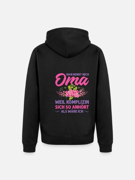 Grossmutter Oma Omas Geschenk - Unisex Premium Bio Zip Hoodie - Schwarz