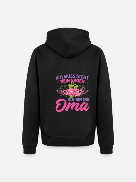 Grossmutter Oma Omas Geschenk - Unisex Premium Bio Zip Hoodie - Schwarz