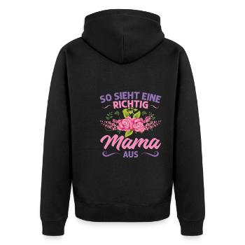 Mutter Mama Tochter Geschenk - Unisex Premium Bio Zip Hoodie - Schwarz - Hinten - Nico (187cm)