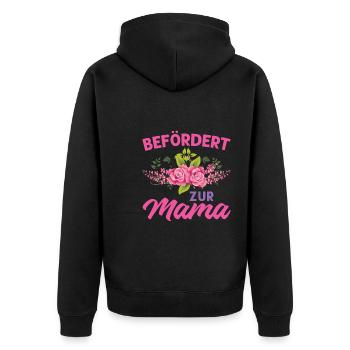 Mutter Mama Tochter Geschenk - Unisex Premium Bio Zip Hoodie - Schwarz - Hinten - Nico (187cm)