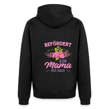 Mutter Mama Tochter Geschenk - Unisex Premium Bio Zip Hoodie - Schwarz - Hinten - Nico (187cm)