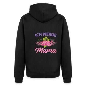 Mutter Mama Tochter Geschenk - Unisex Premium Bio Zip Hoodie - Schwarz - Hinten - Nico (187cm)