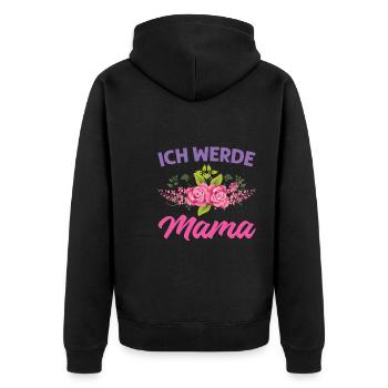 Mutter Mama Tochter Geschenk - Unisex Premium Bio Zip Hoodie - Schwarz - Hinten - Nico (187cm)